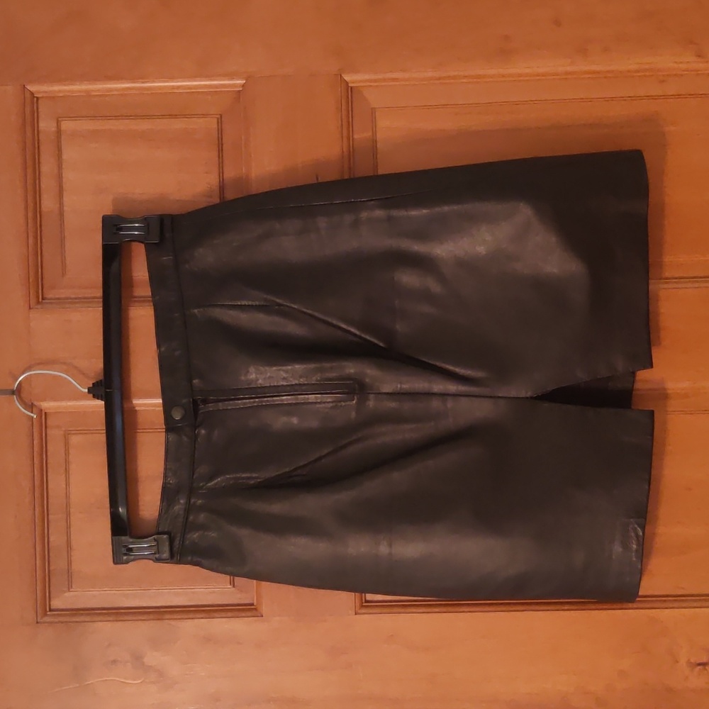 Genuine Leather Black Skirt